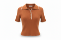 Blusa Polo Tejida Corta con Detalles Dorados