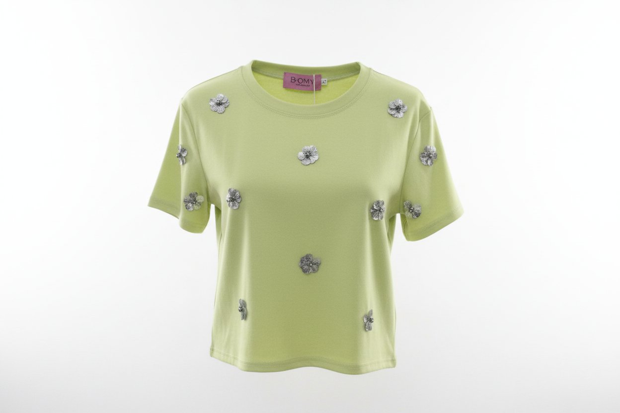 Blusa con Flores de Pedrería
