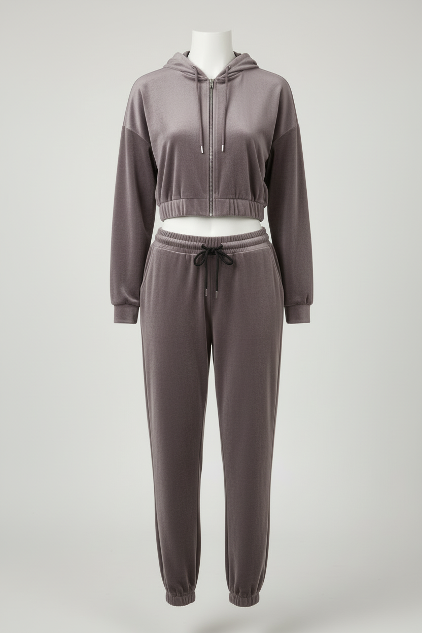 Conjunto Deportivo con Capucha Aterciopelado