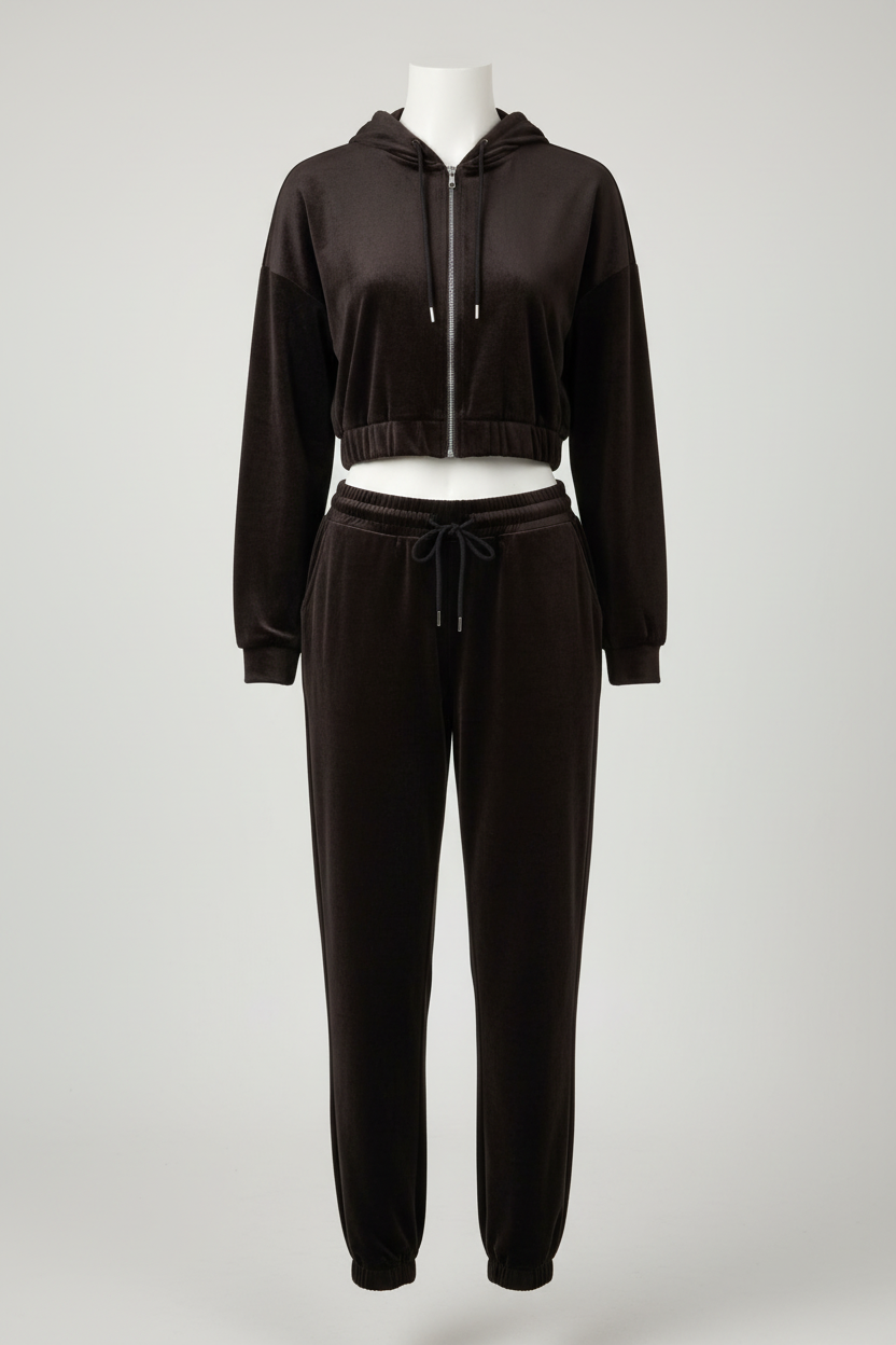 Conjunto Deportivo con Capucha Aterciopelado