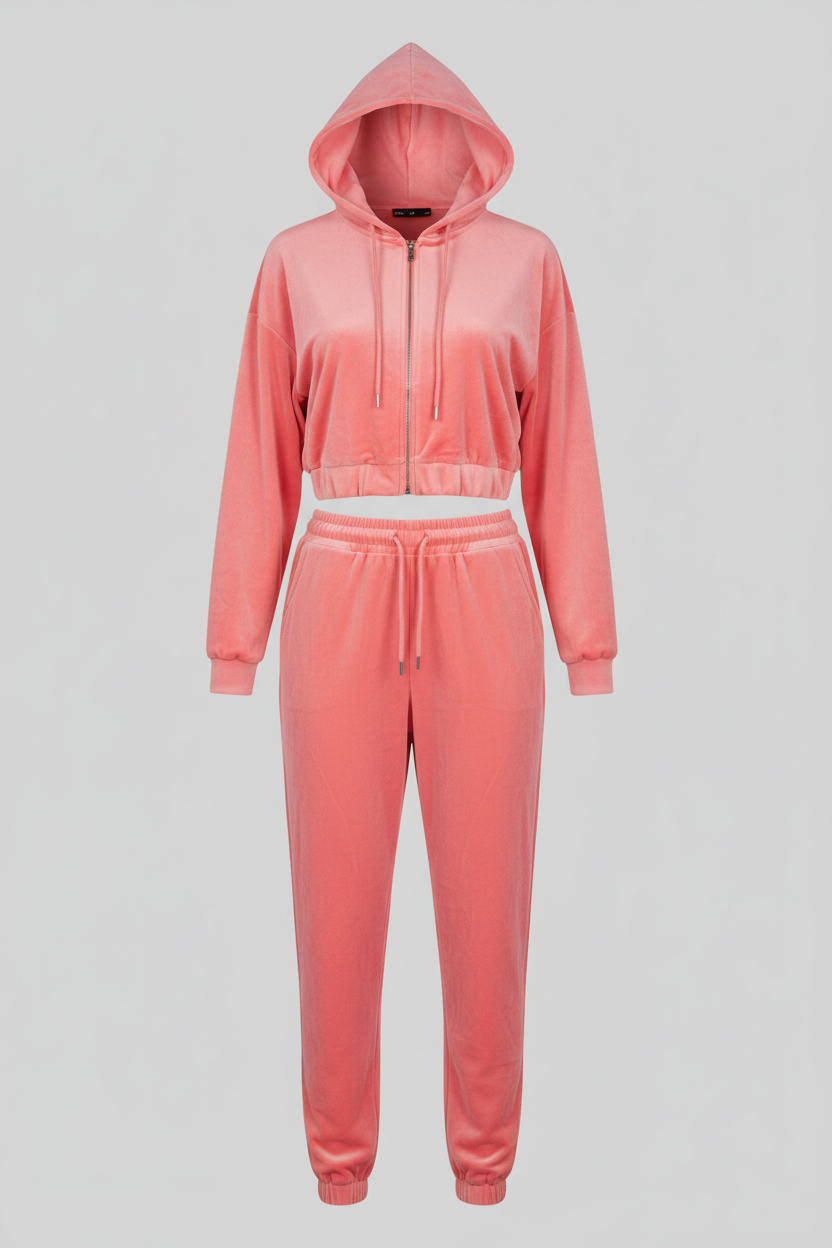 Conjunto Deportivo con Capucha Aterciopelado