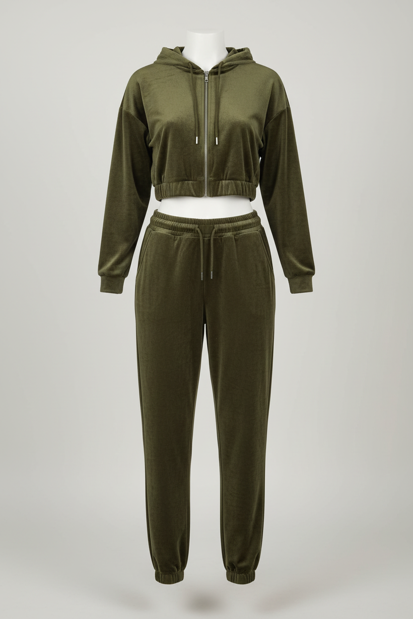 Conjunto Deportivo con Capucha Aterciopelado