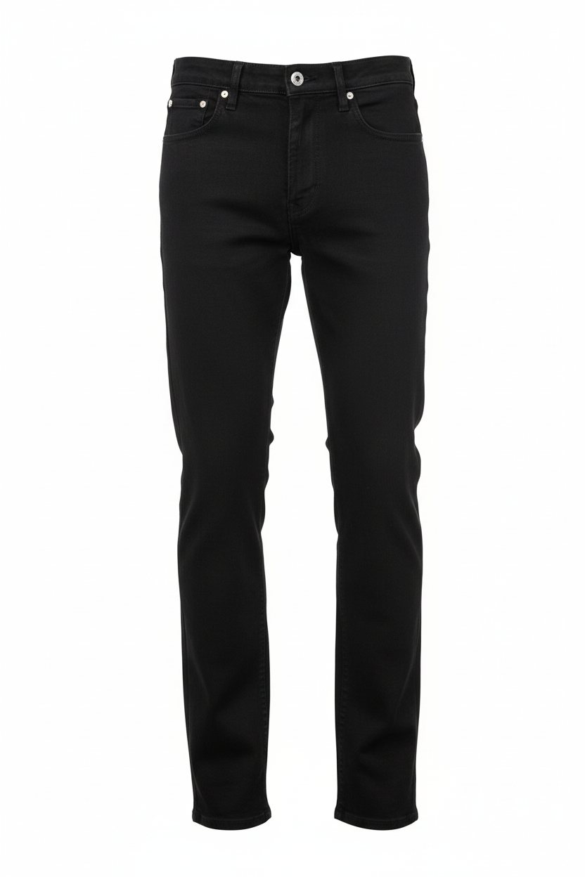 Jeans negros rectos hombre vista frontal