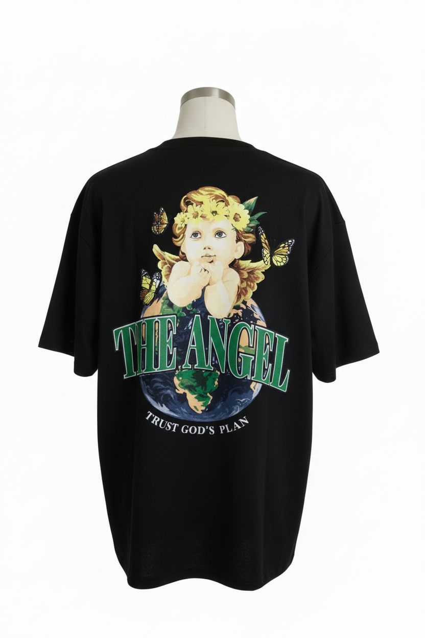 Playera negra The Angel - vista trasera