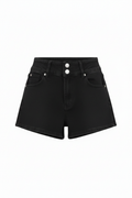 Shorts de mezclilla negra vista frontal