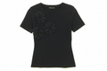 Blusa negra con pedrería - vista frontal profesional