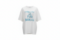 Playera Oversized con Estampado de Texto y Detalle de Cadena